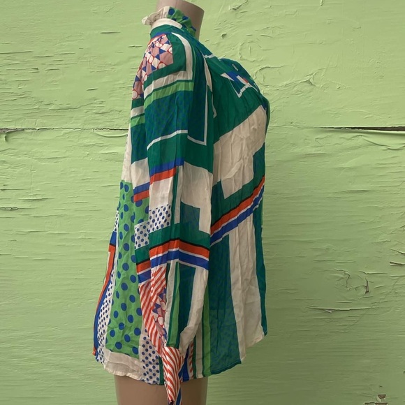 SUNCOO Multicolor Geometric Button Down Shirt - Picture 2 of 9